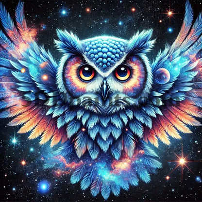 5DDPaints.com arts and crafts kit Celestial Owl Diamond Painting Kit