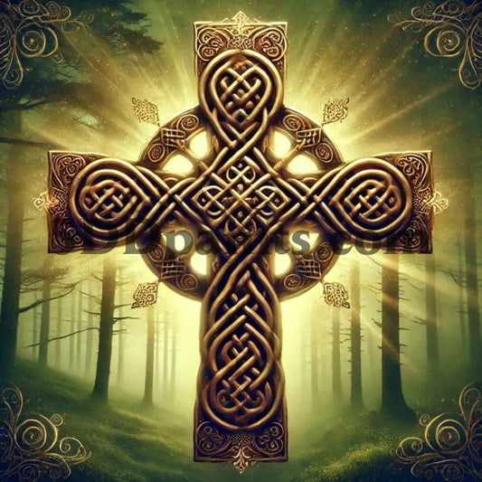 5DDPaints.com arts and crafts kit Celtic Radiance Cross Diamond Painting Kit