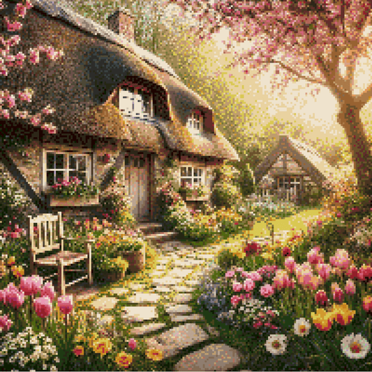 5DDPaints.com arts and crafts kit Charming Countryside Cottage 5D Diamond Painting Kit