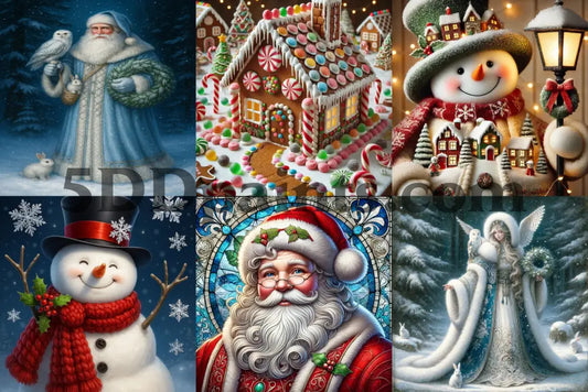 5DDPaints.com Christmas Premium Art Bundle – 6 High-Res PNGs | Instant Download Holiday Clipart