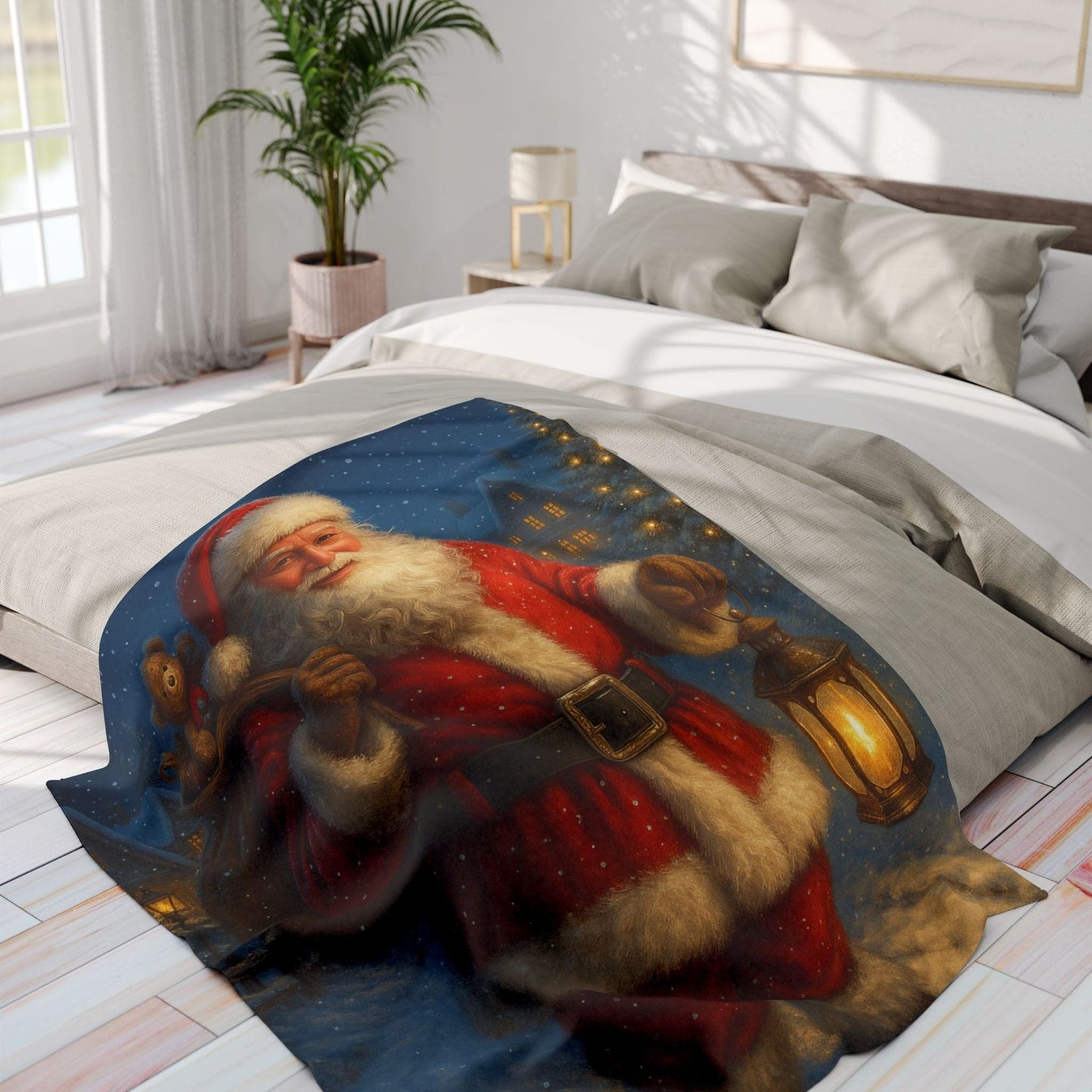 Printify Home Decor 50" × 60" Christmas Santa Design - Cozy Arctic Fleece Blanket