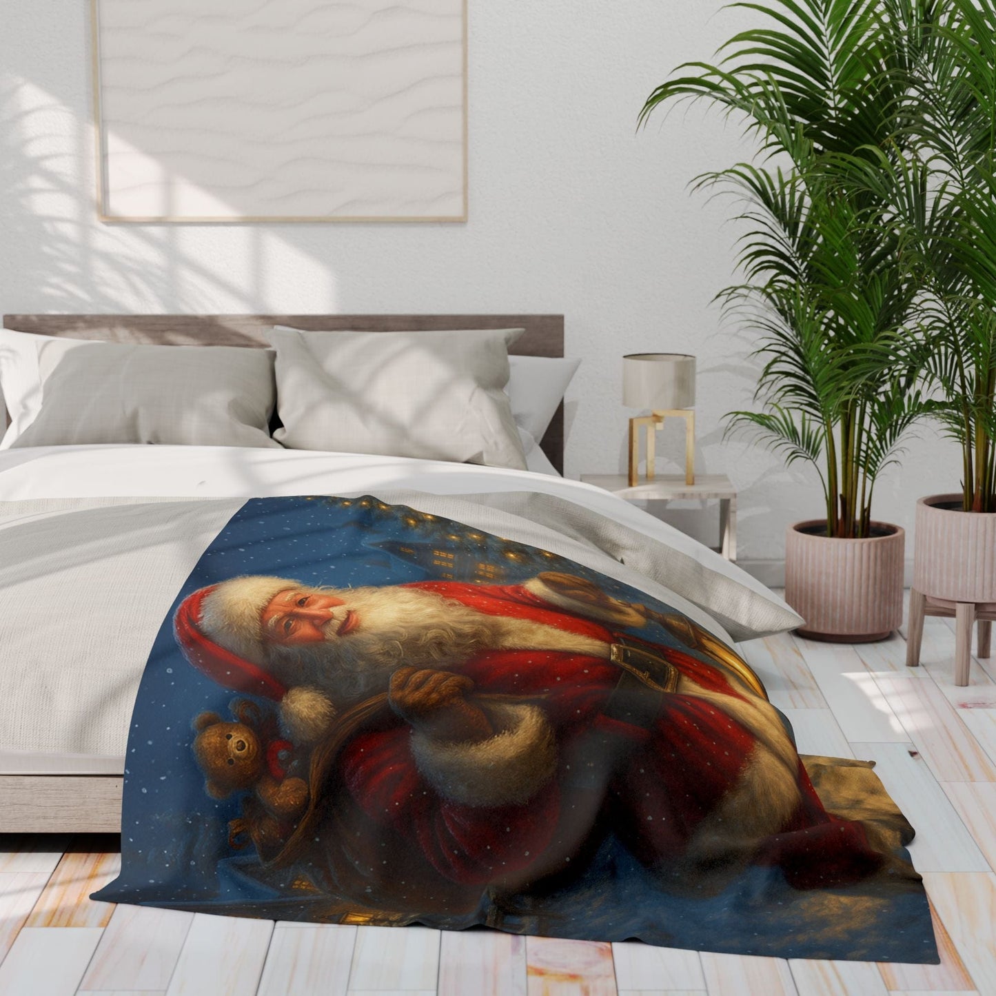 Printify Home Decor 50" × 60" Christmas Santa Design - Cozy Arctic Fleece Blanket