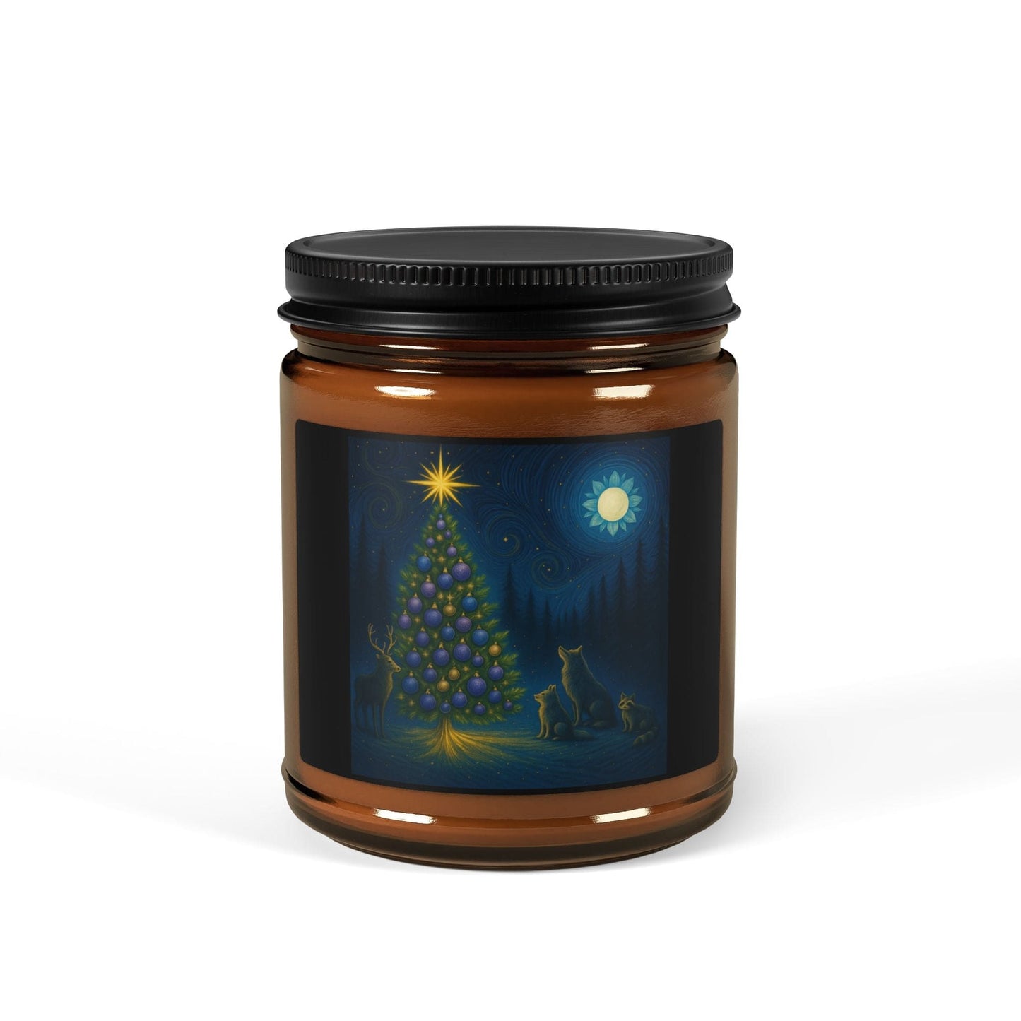 Printify Home Decor 9oz / Amber / Christmas Warmth Christmas Tree Soy Candle — Amber Jar Holiday Scented Candle