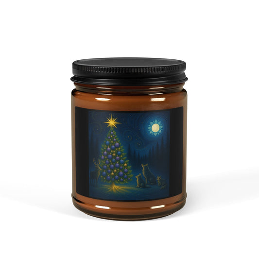 Printify Home Decor 9oz / Amber / Christmas Warmth Christmas Tree Soy Candle — Amber Jar Holiday Scented Candle