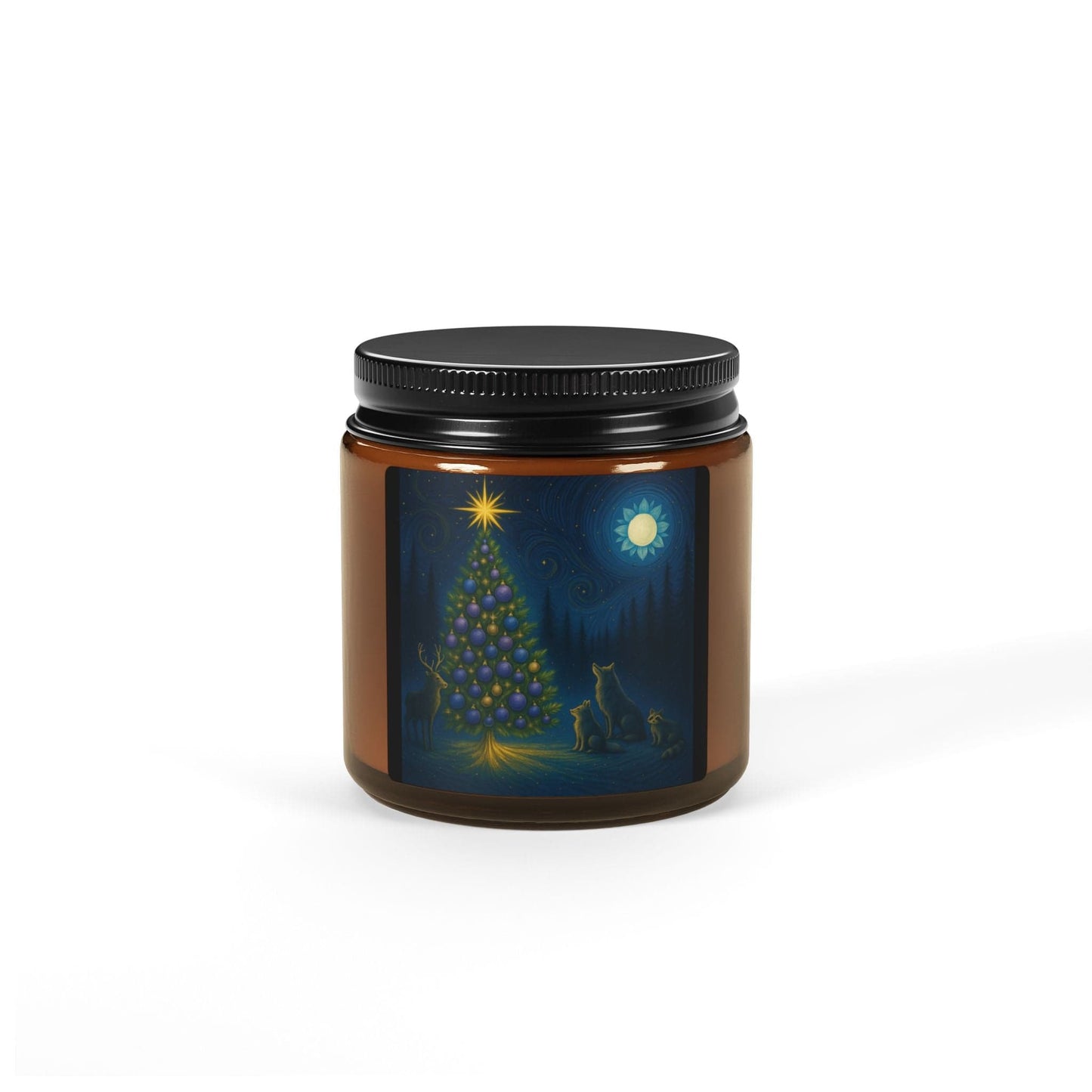 Printify Home Decor 4oz / Amber / Christmas Warmth Christmas Tree Soy Candle — Amber Jar Holiday Scented Candle