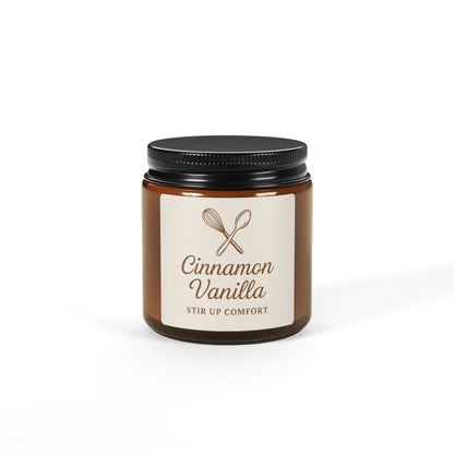 Printify Home Decor 4oz / Amber / Unscented Cinnamon Vanilla Scented Soy Candle - Stir Up Comfort, Multi-Size Amber Jar