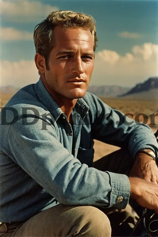 Amazello Arts & Crafts Classic Portrait of Paul Newman in the Desert Diamond Painting Kit