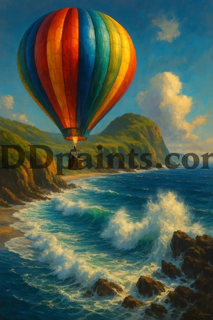 5DDPaints.com arts and crafts kit Coastal Skies & Ocean Rides Diamond Painting Kit