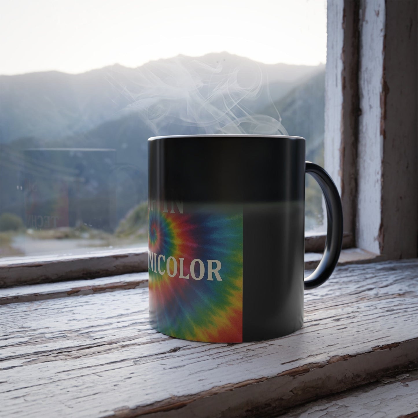 Printify Mug 11oz Color Morphing Tie-Dye Mug – Sip in Technicolor 🌈 | Heat-Reactive Magic Coffee Cup