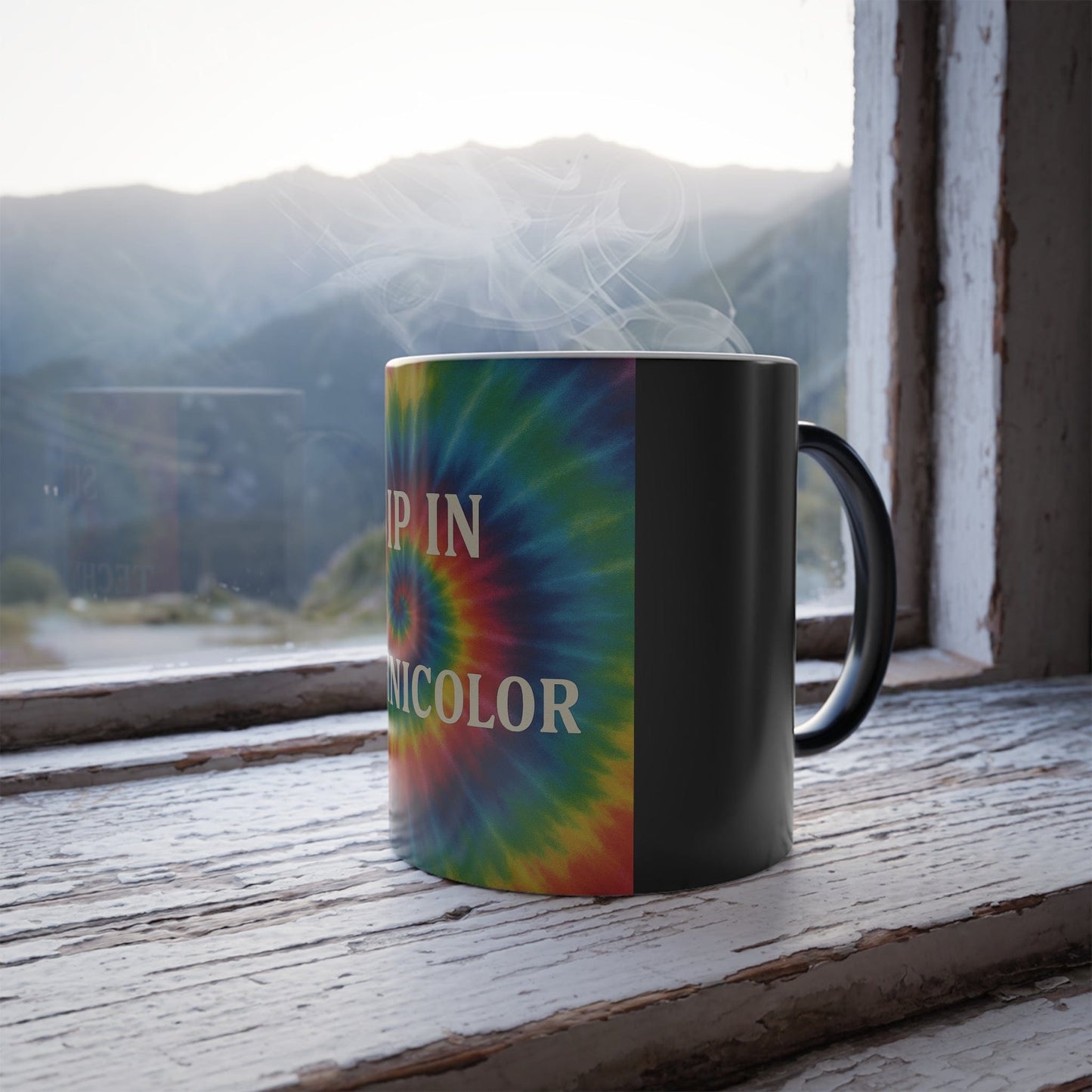 Printify Mug 11oz Color Morphing Tie-Dye Mug – Sip in Technicolor 🌈 | Heat-Reactive Magic Coffee Cup