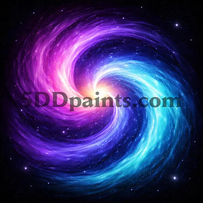 5DDPaints.com arts and crafts kit Cosmic Dream Spiral – Galaxy Swirl Diamond Painting Kit