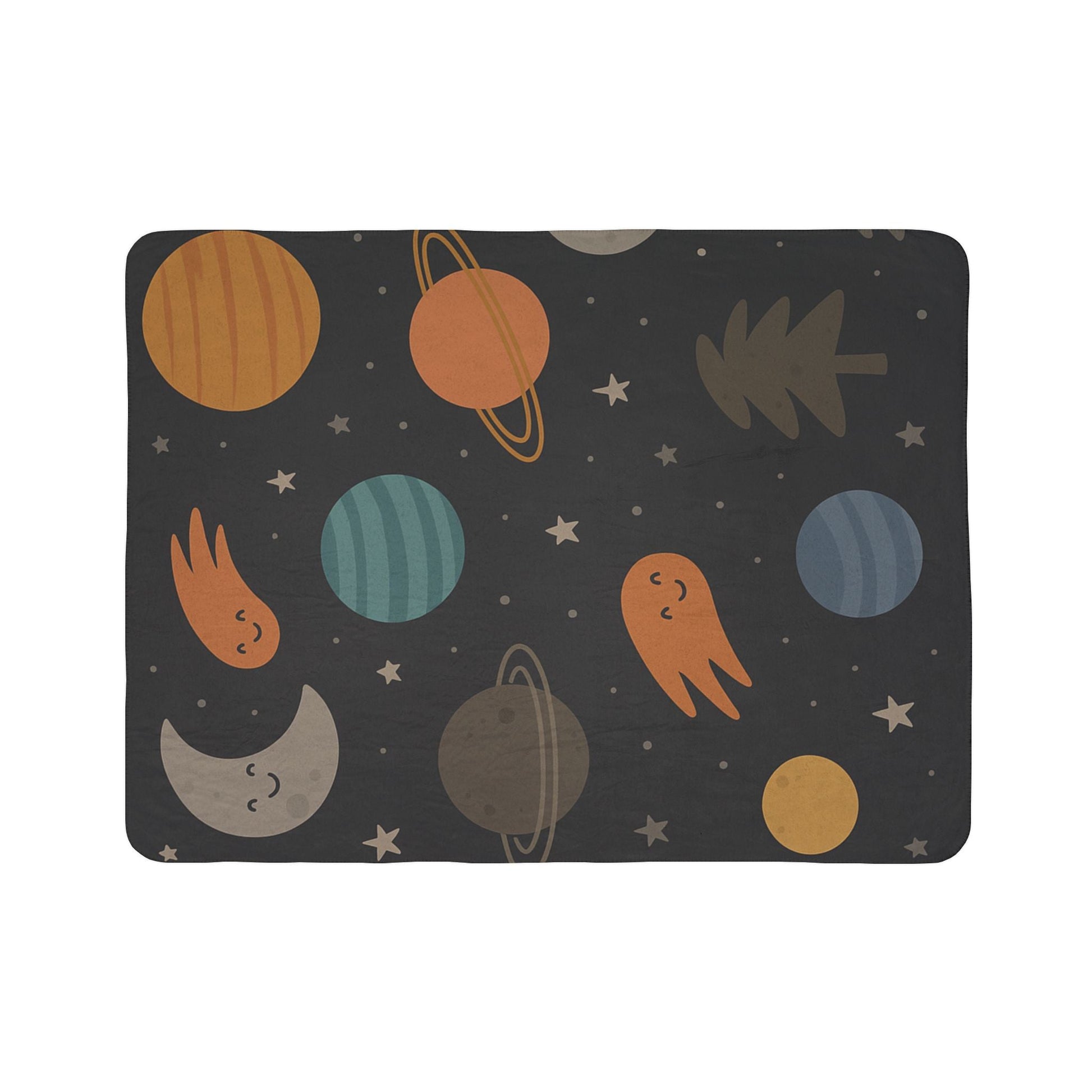 Printify Home Decor Cosmic Fleece Sherpa Blanket - Cozy Space-Themed Throw