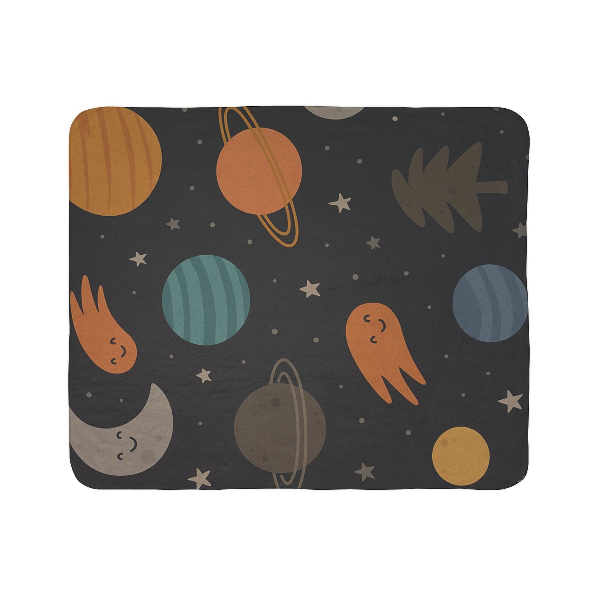 Printify Home Decor Cosmic Fleece Sherpa Blanket - Cozy Space-Themed Throw