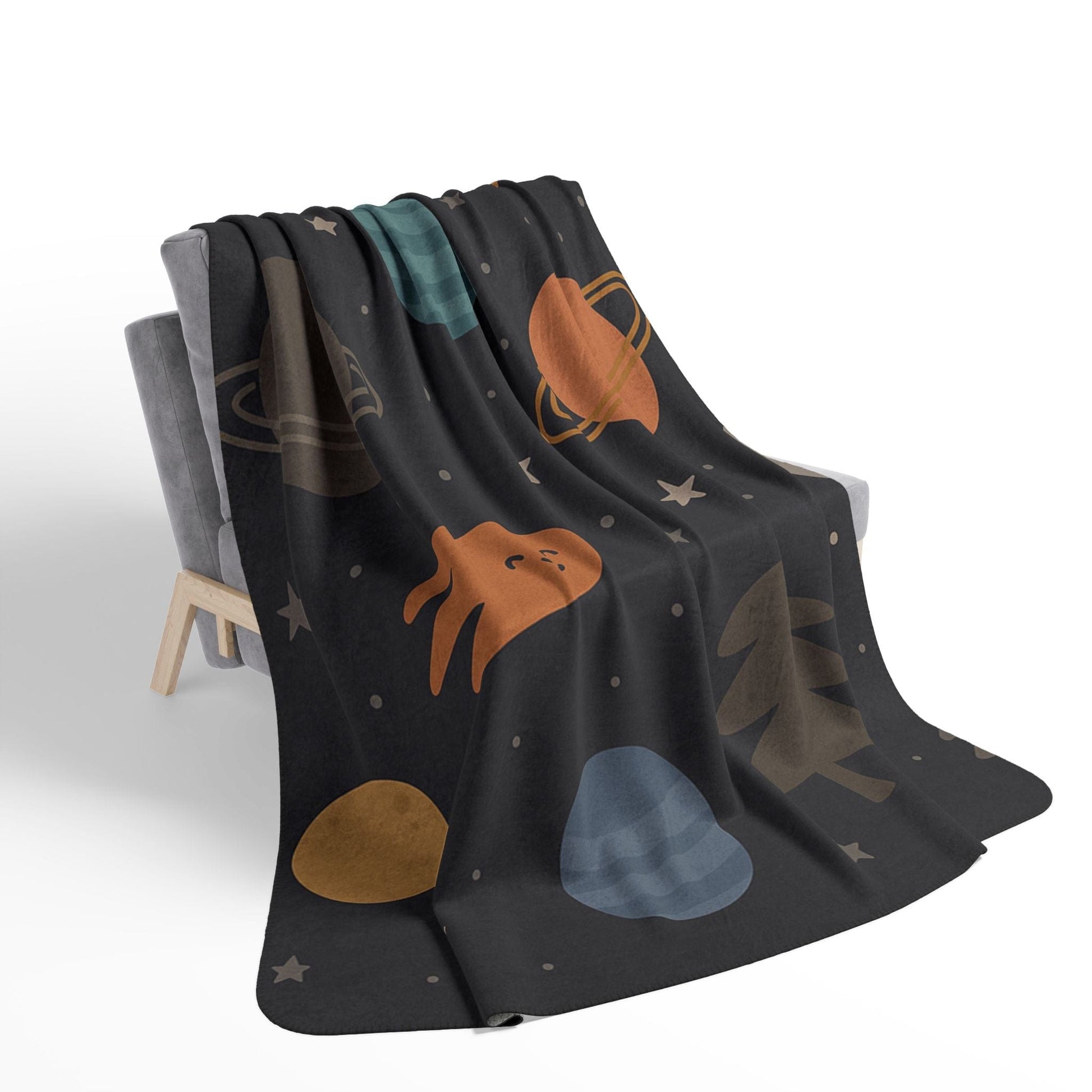 Printify Home Decor Cosmic Fleece Sherpa Blanket - Cozy Space-Themed Throw