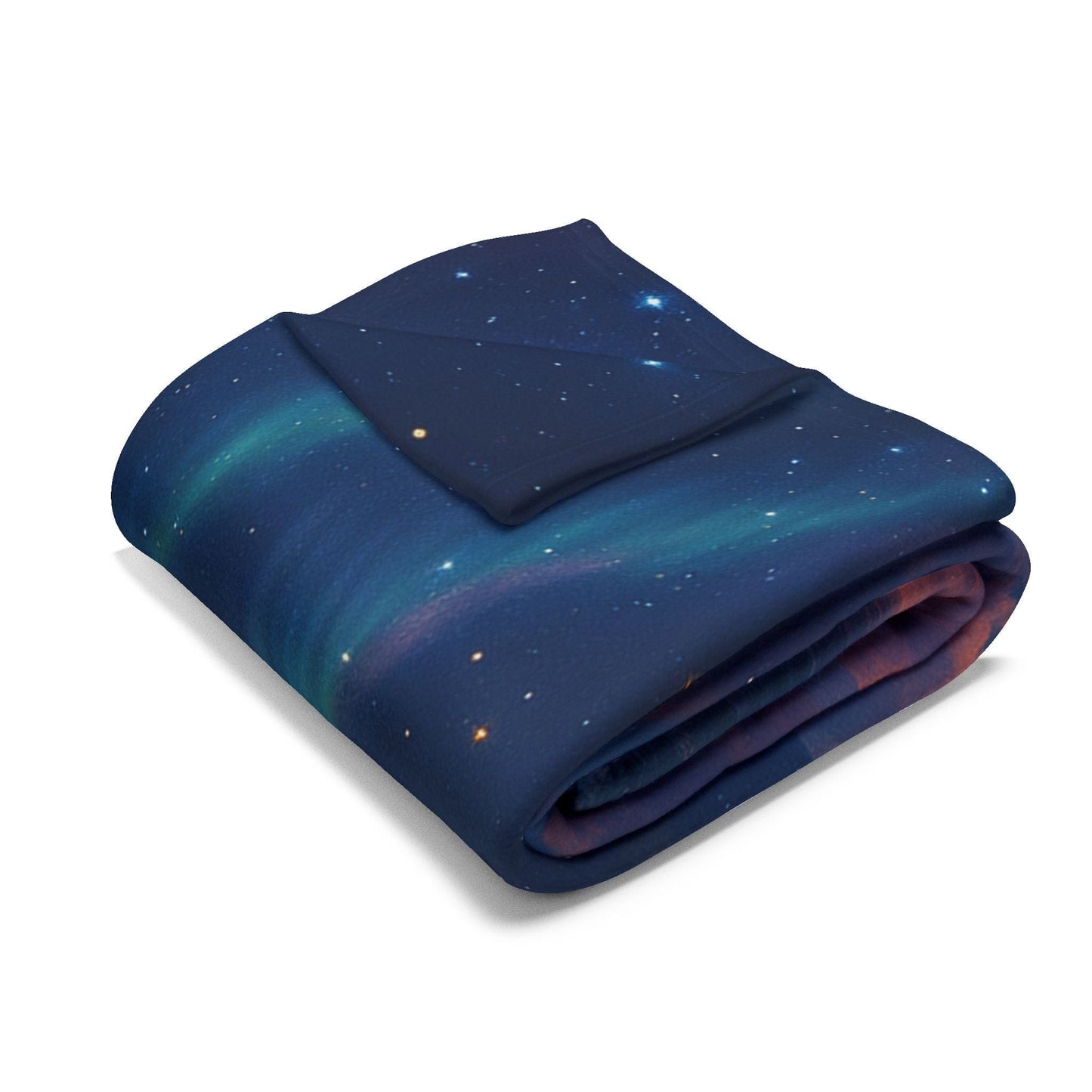 Printify Home Decor Cosmic Lighthouse Fleece Blanket - Cozy Arctic Blanket for Stargazers