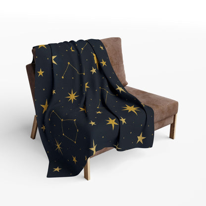 Printify Home Decor Cosmic Stars Fleece Blanket – Cozy Starry Nights Throw