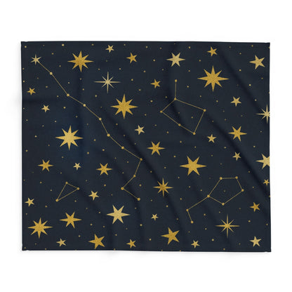 Printify Home Decor Cosmic Stars Fleece Blanket – Cozy Starry Nights Throw