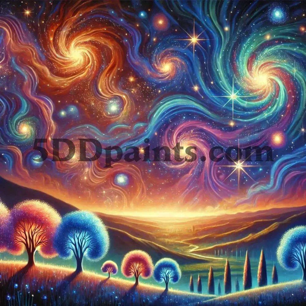 5DDPaints.com arts and crafts kit 20x20cm square / A Cosmic Twilight Diamond Painting Kit