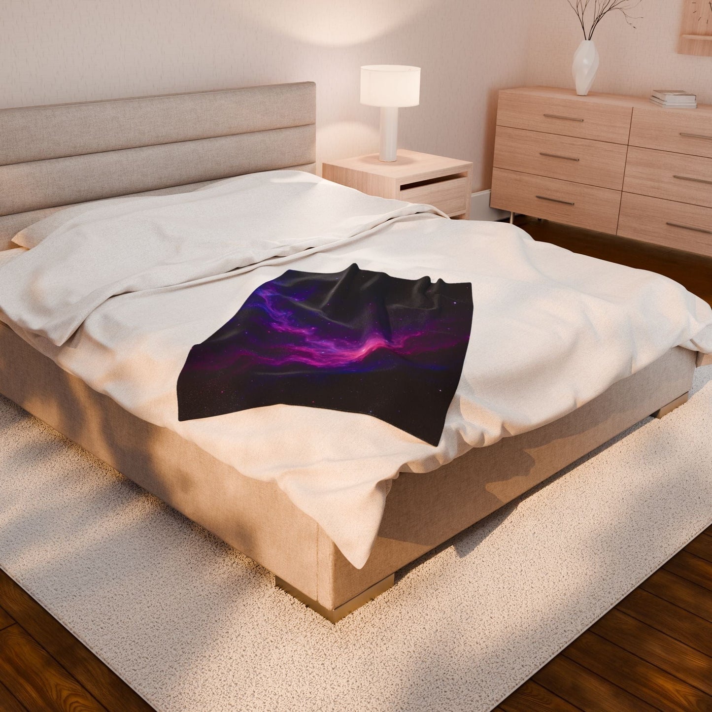 Printify All Over Prints Cosmic Velveteen Plush Blanket – Galaxy Glow Comfort