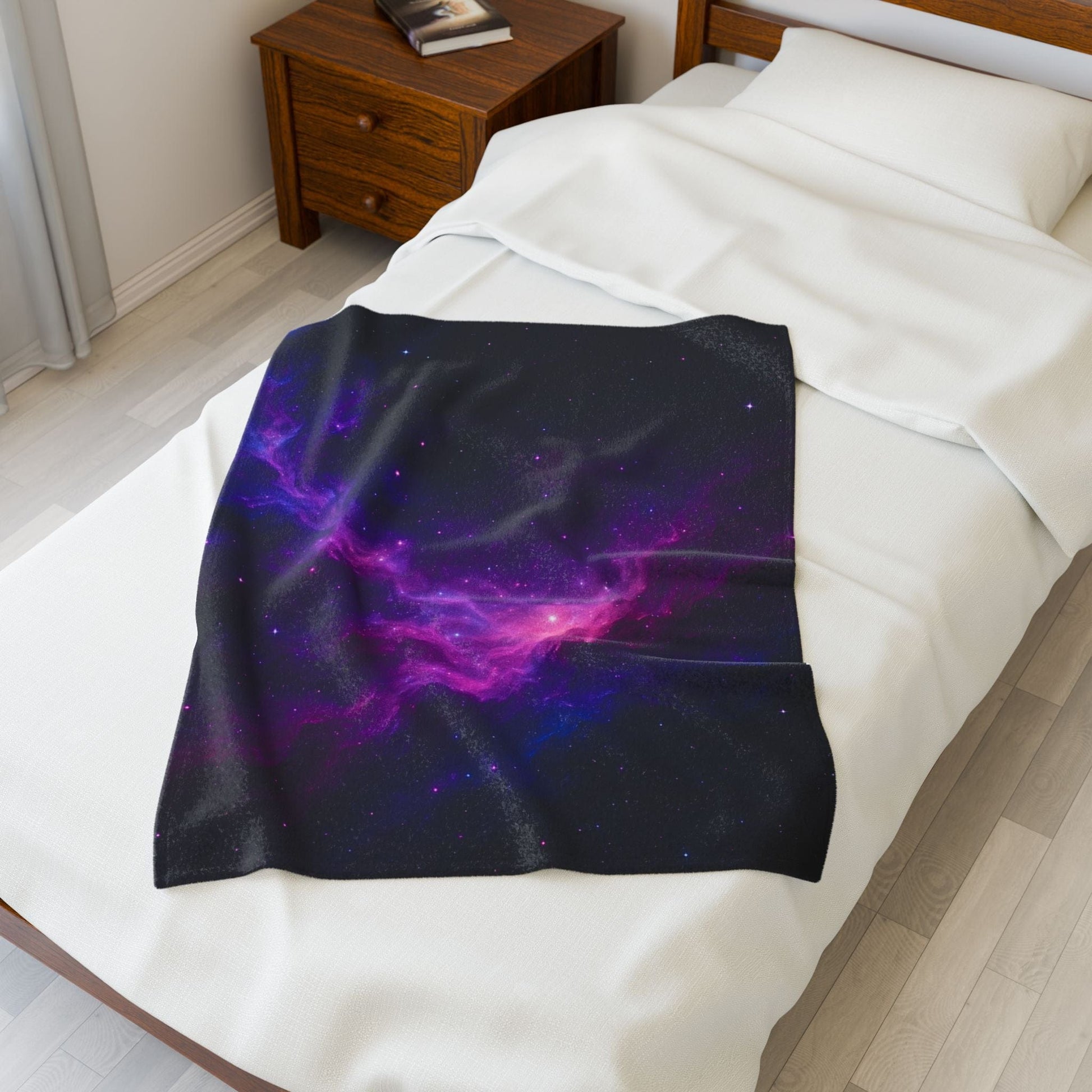 Printify All Over Prints Cosmic Velveteen Plush Blanket – Galaxy Glow Comfort