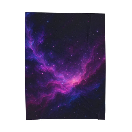 Printify All Over Prints 60" × 80" Cosmic Velveteen Plush Blanket – Galaxy Glow Comfort
