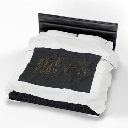 Printify All Over Prints Cosmic Velveteen Plush Blanket – “Inhale the Cosmos” Design