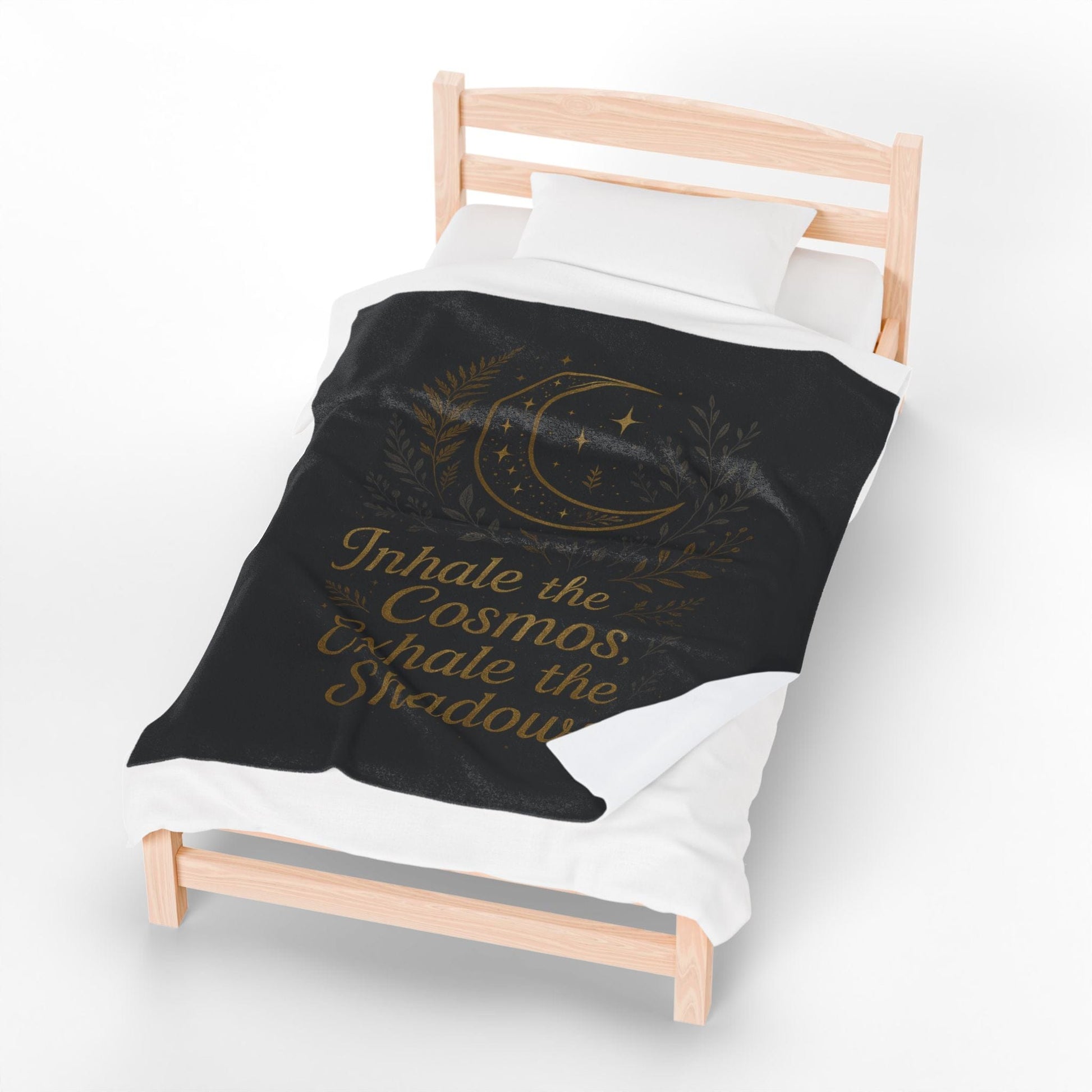 Printify All Over Prints Cosmic Velveteen Plush Blanket – “Inhale the Cosmos” Design