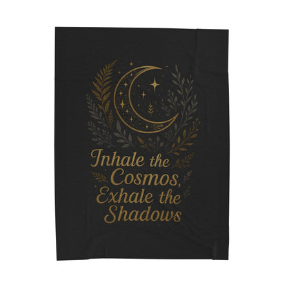 Printify All Over Prints 60" × 80" Cosmic Velveteen Plush Blanket – “Inhale the Cosmos” Design