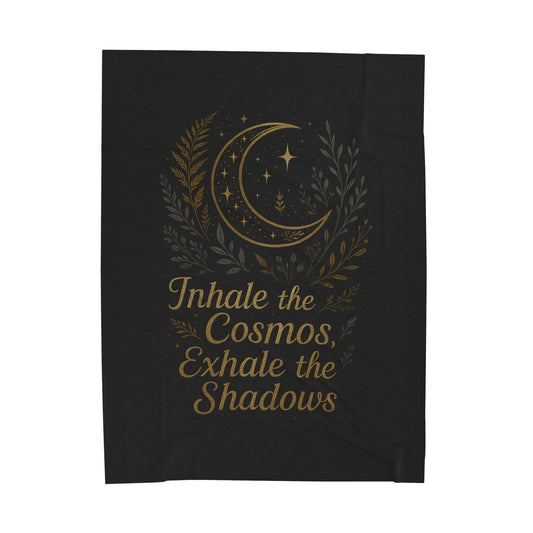 Printify All Over Prints 60" × 80" Cosmic Velveteen Plush Blanket – “Inhale the Cosmos” Design