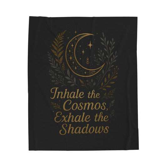 Printify All Over Prints 50" × 60" Cosmic Velveteen Plush Blanket – “Inhale the Cosmos” Design