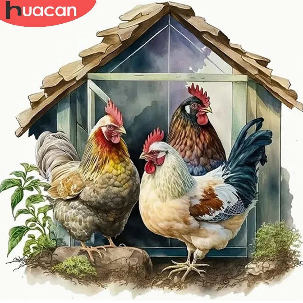 5DDpaints.com arts and crafts kit Country Charm Chicken Coop Diamond Painting Kit