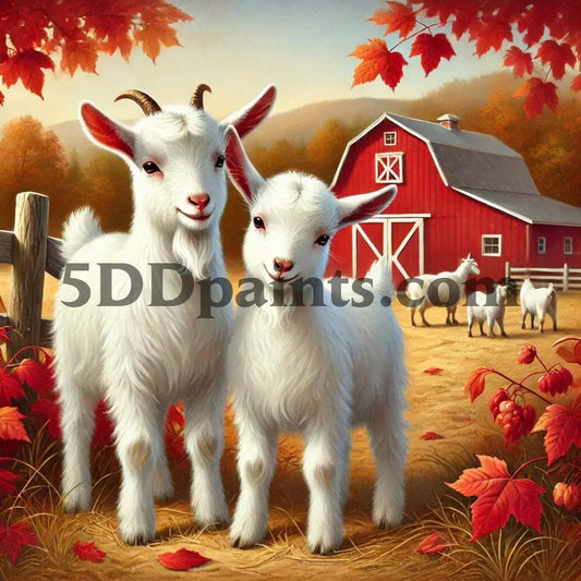 5DDPaints.com arts and crafts kit Country Goats - 5D Diamond Painting Kit