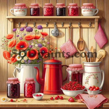 5DDPaints.com arts and crafts kit Country Kitchen Charm Diamond Painting Kit