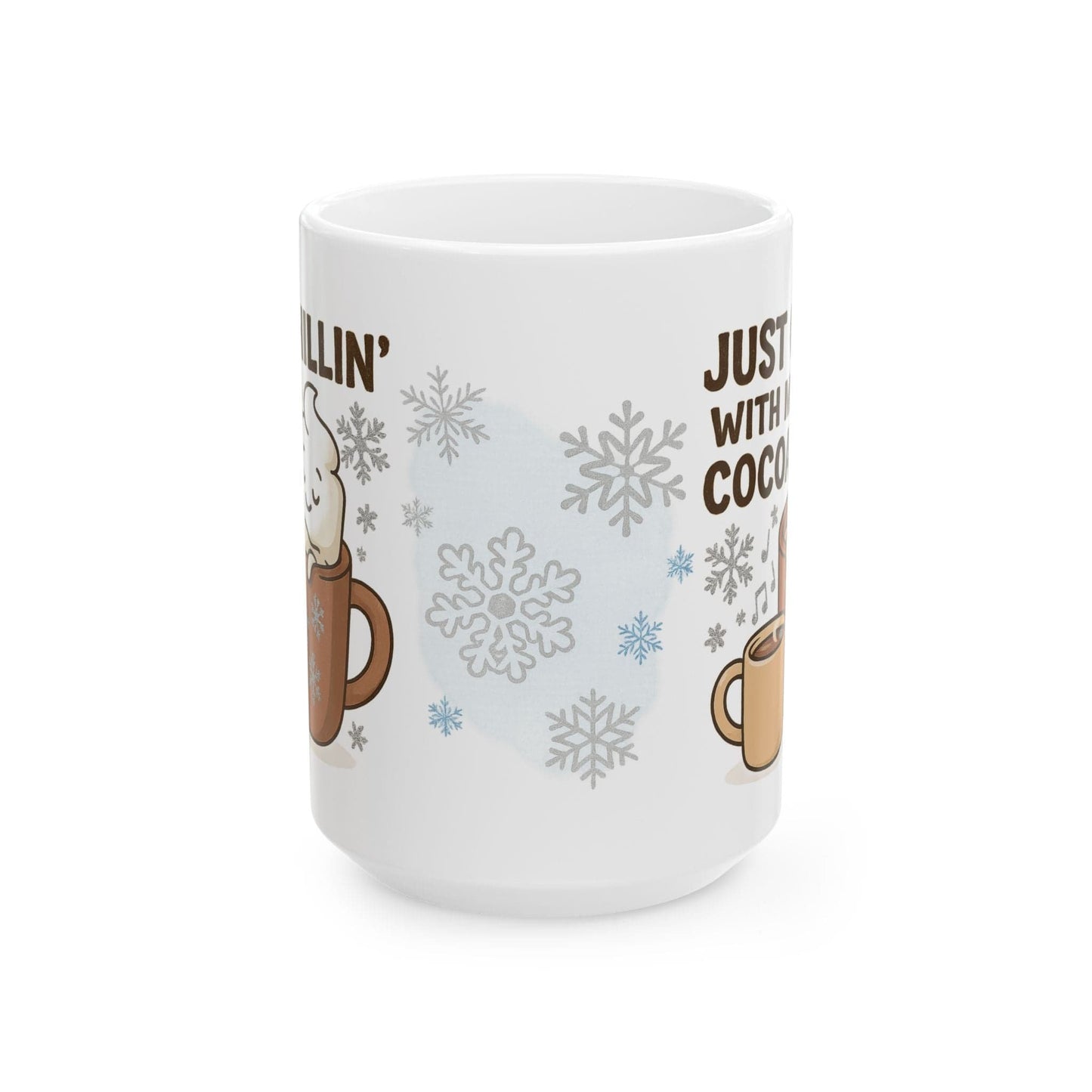 Printify Mug 15oz Cozy Hot Chocolate Ceramic Mug, 11oz or 15 oz