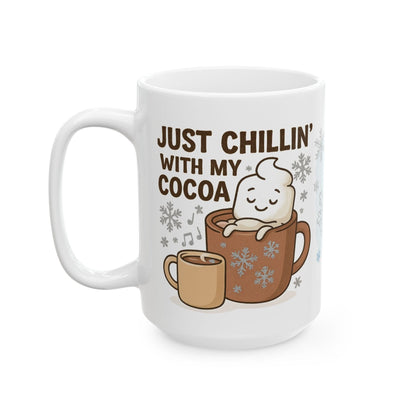 Printify Mug Cozy Hot Chocolate Ceramic Mug, 11oz or 15 oz