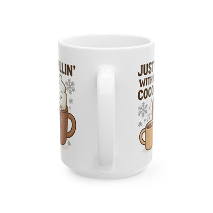 Printify Mug Cozy Hot Chocolate Ceramic Mug, 11oz or 15 oz