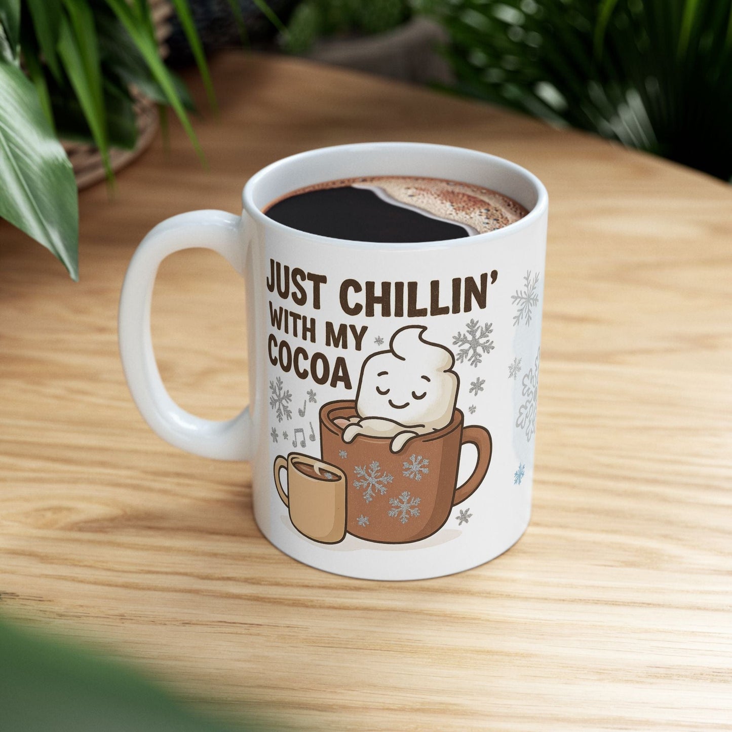 Printify Mug Cozy Hot Chocolate Ceramic Mug, 11oz or 15 oz