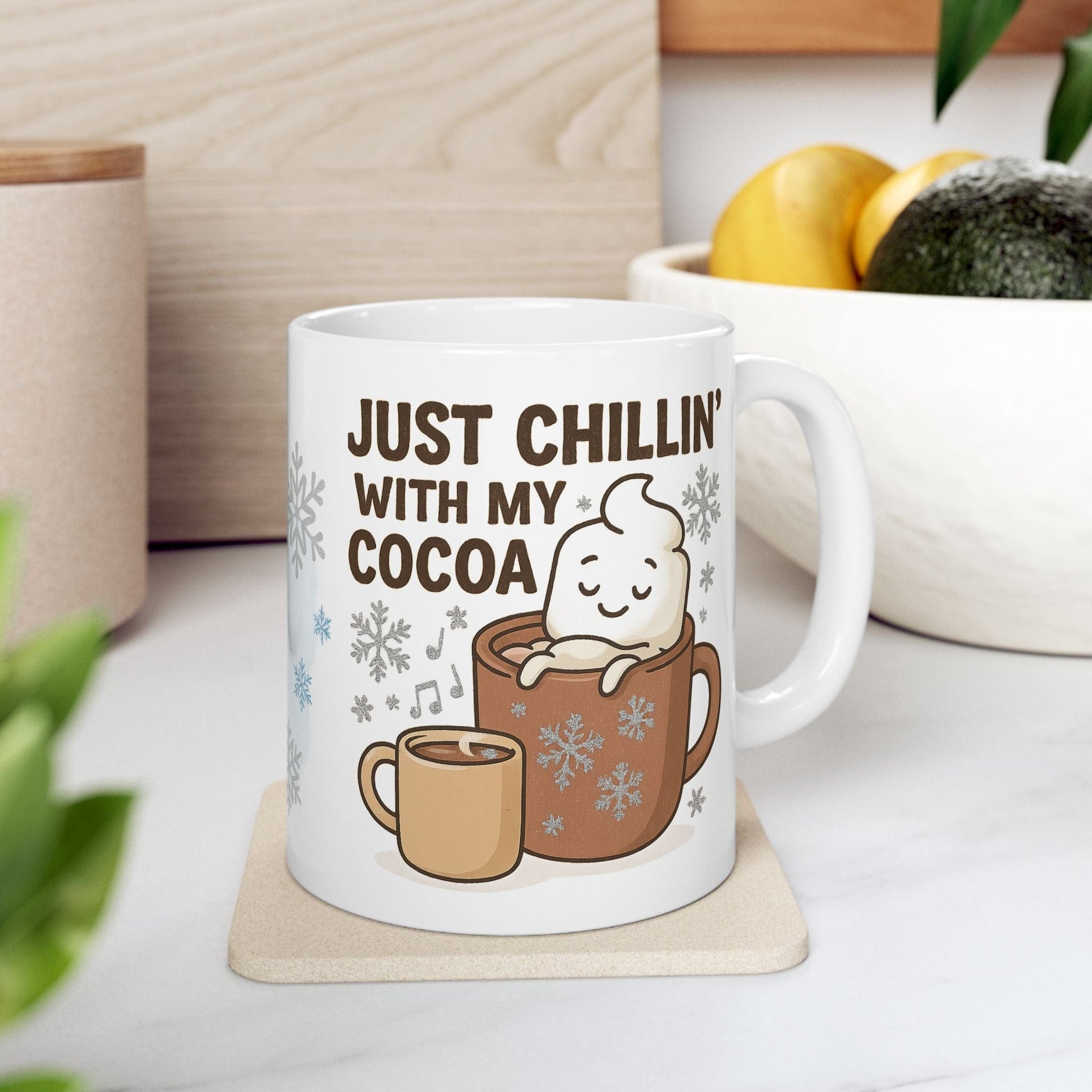 Printify Mug Cozy Hot Chocolate Ceramic Mug, 11oz or 15 oz