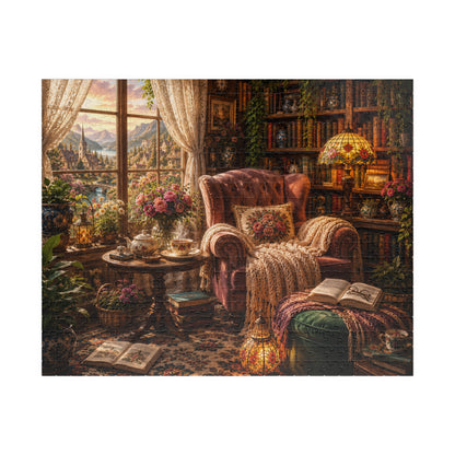 Printify Puzzle 520 pcs (Horizontal) Cozy Reading Nook Jigsaw Puzzle | 520 or 1014 Pieces