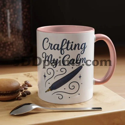 Printify Mug Crafting My Calm – Accent Mug for Diamond Painters - 11oz & 15oz