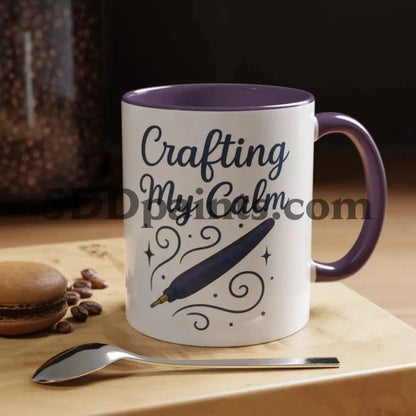 Printify Mug Crafting My Calm – Accent Mug for Diamond Painters - 11oz & 15oz