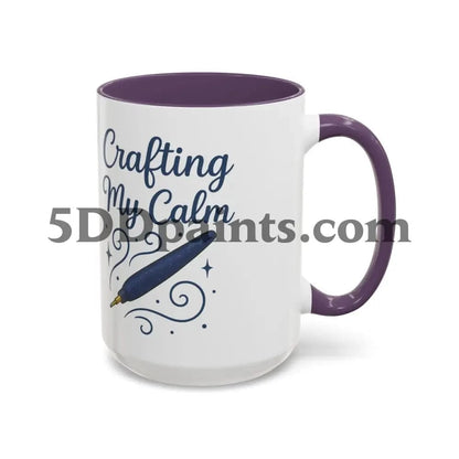 Printify Mug 11oz / Purple Crafting My Calm – Accent Mug for Diamond Painters - 11oz & 15oz