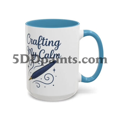 Printify Mug 11oz / Light Blue Crafting My Calm – Accent Mug for Diamond Painters - 11oz & 15oz