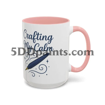 Printify Mug 11oz / Pink Crafting My Calm – Accent Mug for Diamond Painters - 11oz & 15oz