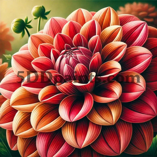 5DDPaints.com arts and crafts kit Dahlia Bloom Diamond Painting Kit