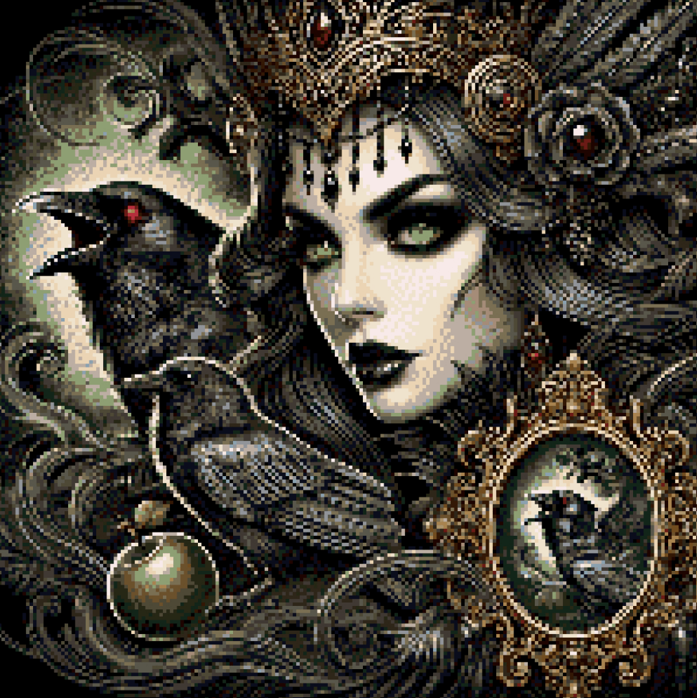 5DDPaints.com arts and crafts kit Dark Queen's Raven Diamond Painting Kit