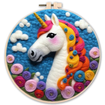 5DDpaints.com arts and crafts kit MZH-165-2020-XP / 20x20cm Deluxe Animal and Fantasy Felt Painting Kits – Choose from Unicorn, Lion, Dragon, Swan, or Tiger