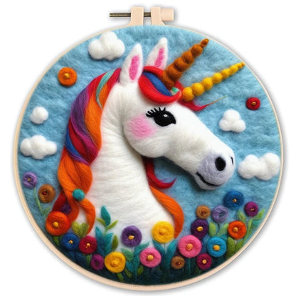 5DDpaints.com arts and crafts kit MZH-164-2020-XP / 20x20cm Deluxe Animal and Fantasy Felt Painting Kits – Choose from Unicorn, Lion, Dragon, Swan, or Tiger