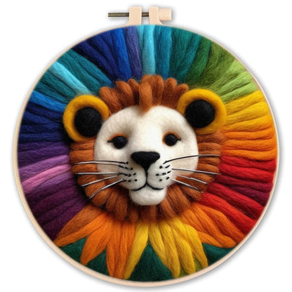 5DDpaints.com arts and crafts kit MZH-162-2020-XP / 20x20cm Deluxe Animal and Fantasy Felt Painting Kits – Choose from Unicorn, Lion, Dragon, Swan, or Tiger