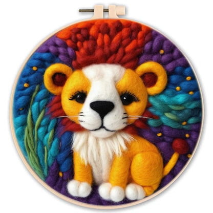 5DDpaints.com arts and crafts kit MZH-163-2020-XP / 20x20cm Deluxe Animal and Fantasy Felt Painting Kits – Choose from Unicorn, Lion, Dragon, Swan, or Tiger